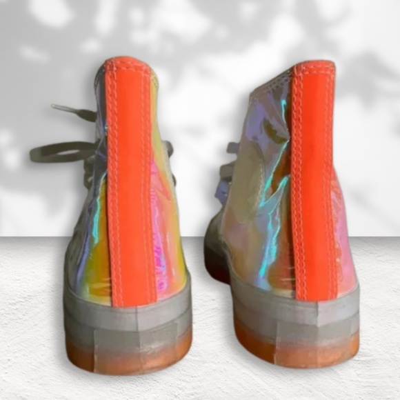 Converse Chuck Taylor All Star 70s Hi Sneakers in White/Iridescent - Picture 2 of 8